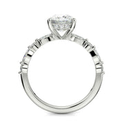 Julija Cushion Cut Hidden Halo Shared Prong Claw Set Ring - Nivetta